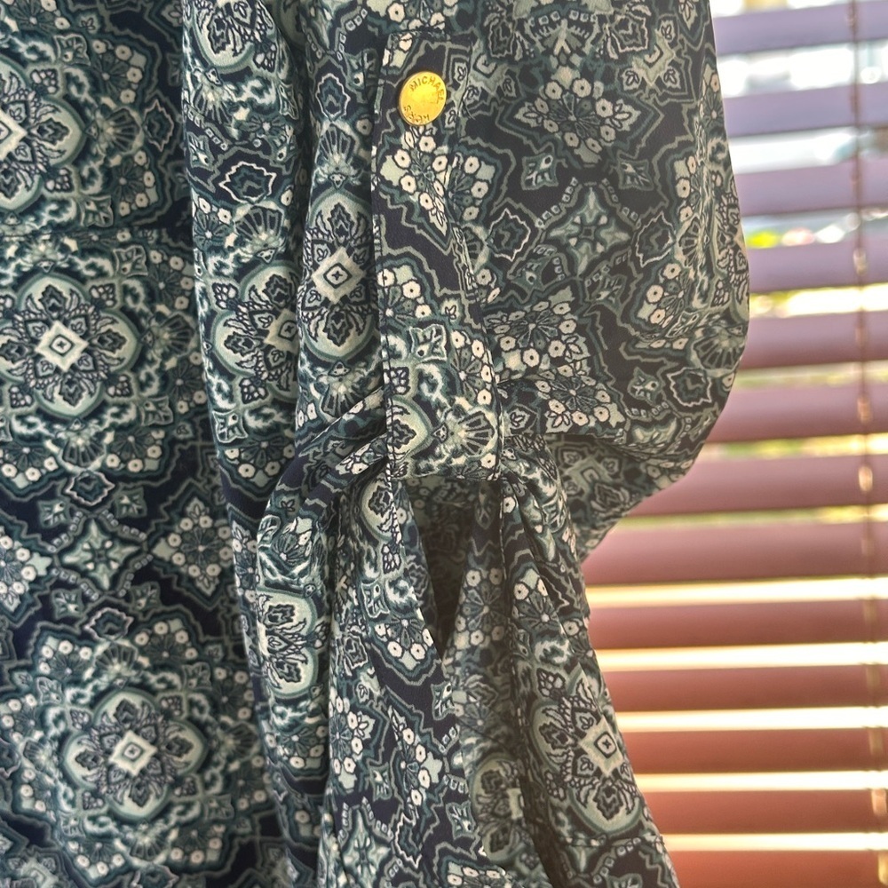Michael Kors Blue Patterned Blouse - Picture 6 of 12